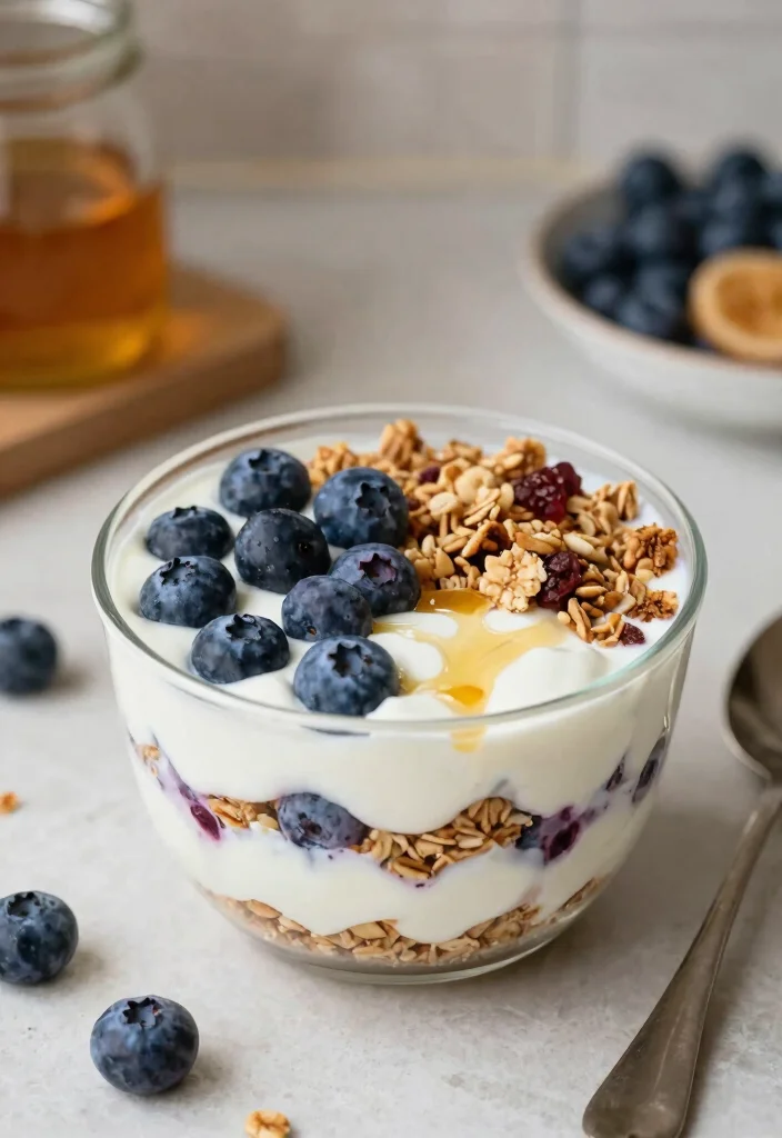 17 Blueberry Smoothie Bowl Recipes Rich in Antioxidants - 8. Blueberry Yogurt Parfait Bowl 1
