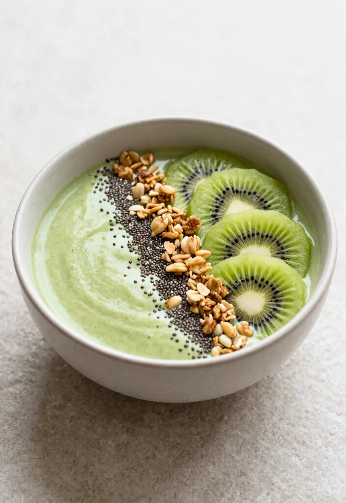 17 Creamy and Healthy Banana Smoothie Bowl Recipes - 8. Delightful Matcha Banana Smoothie Bowl 1
