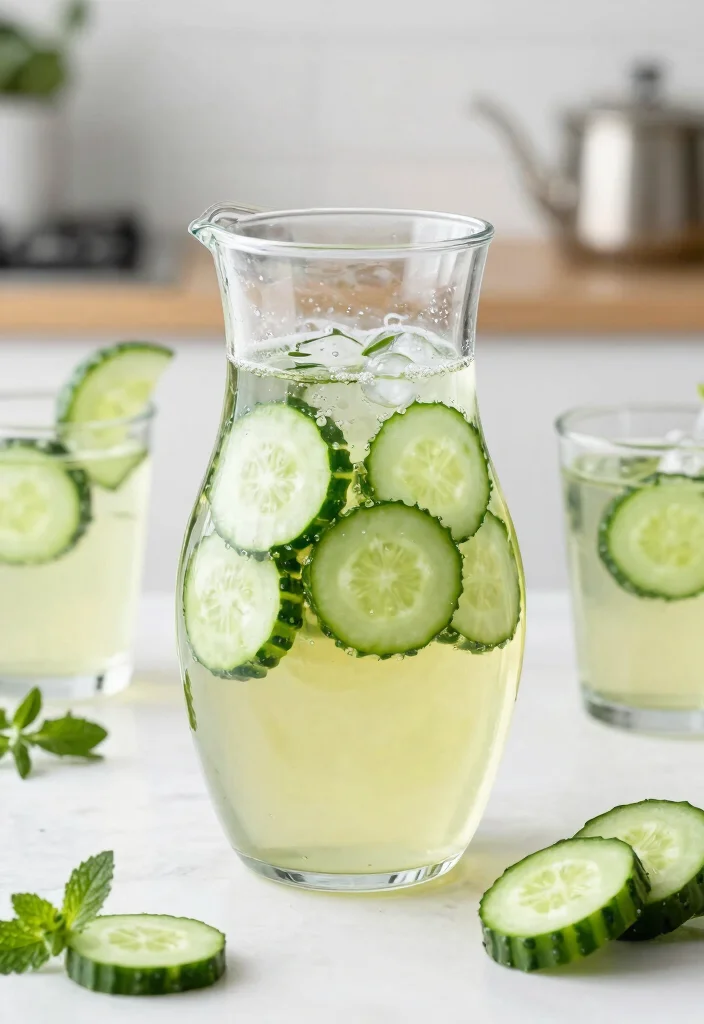 17 Cucumber Detox Water Recipes for Hydration, Refreshing Taste, and Light Belly Support - 16. Cucumber with Green Tea Detox Water 1