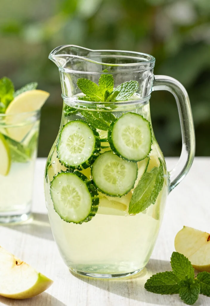 17 Cucumber Detox Water Recipes for Hydration, Refreshing Taste, and Light Belly Support - 17. Cucumber, Apple, and Mint Detox Water 1