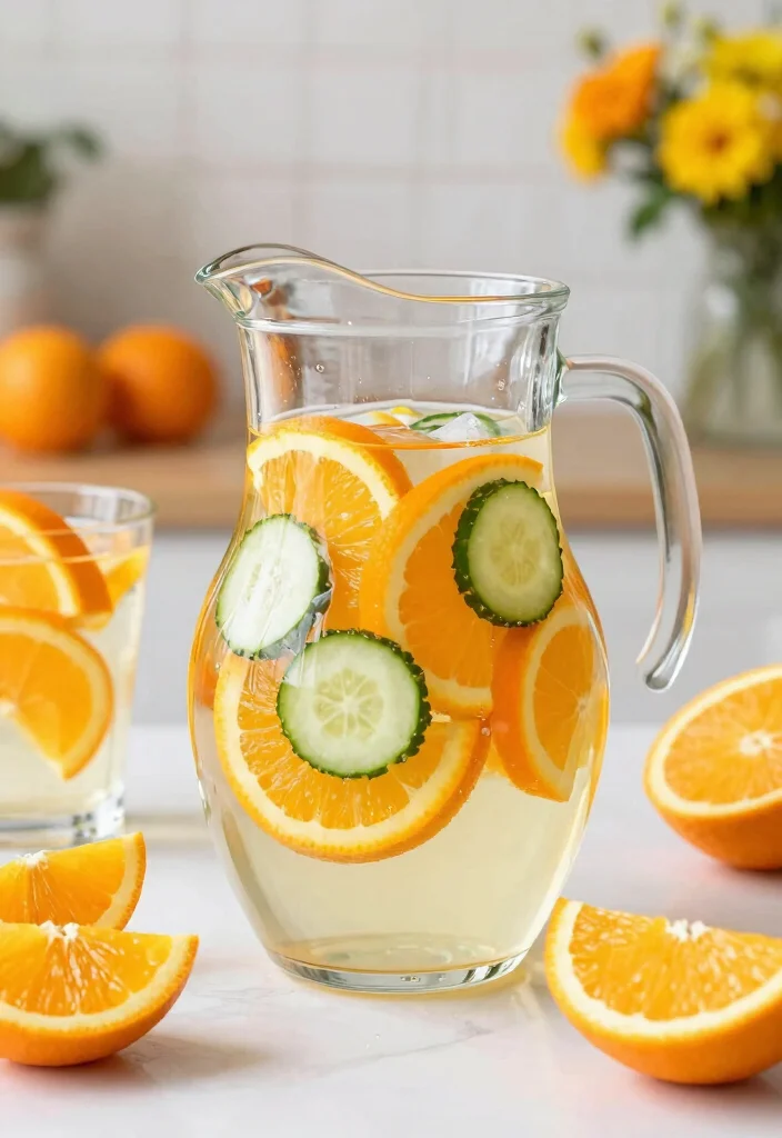 17 Cucumber Detox Water Recipes for Hydration, Refreshing Taste, and Light Belly Support - 9. Cucumber and Orange Detox Water 1