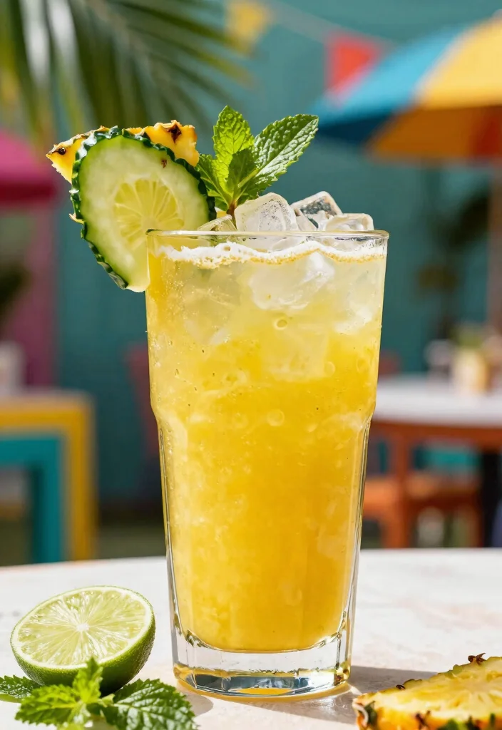 17 Cucumber Pineapple Detox Drink Recipes with Refreshing Tropical Flavor - 2. Pineapple Cucumber Mojito Mocktail 1