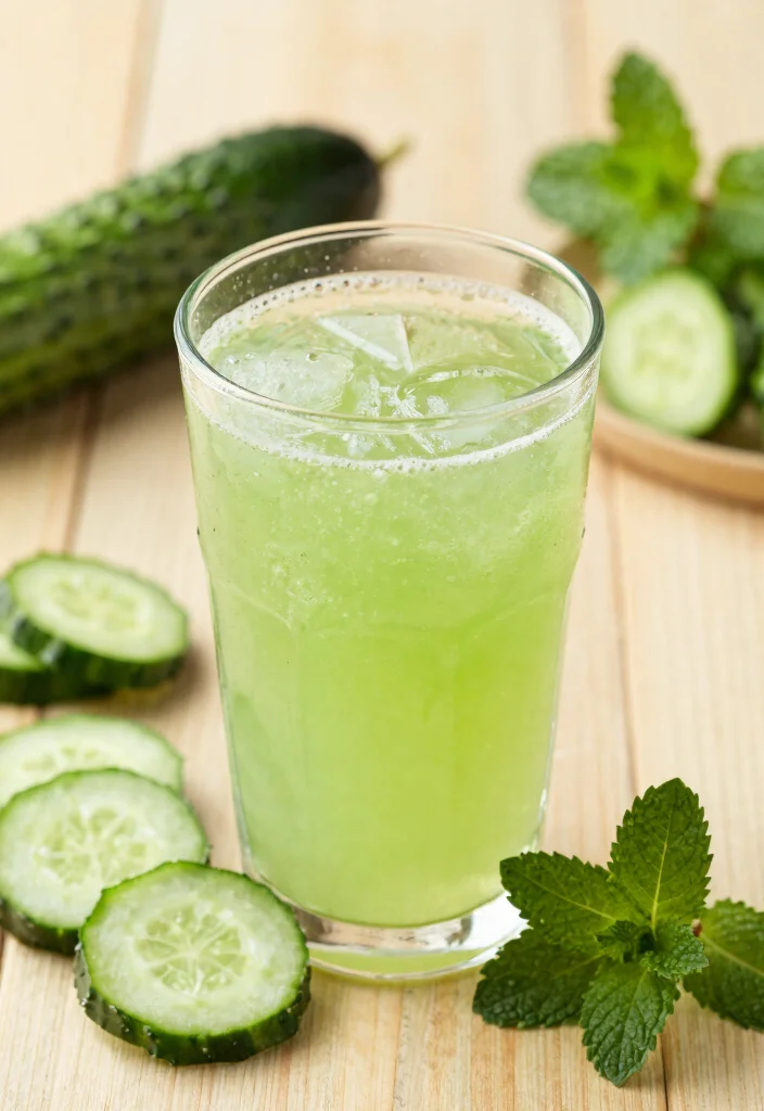 17 Detox Juice Recipes That Support Fat Flush and a Flatter Belly Appearance - 15. Cucumber Mint Detox Juice 1