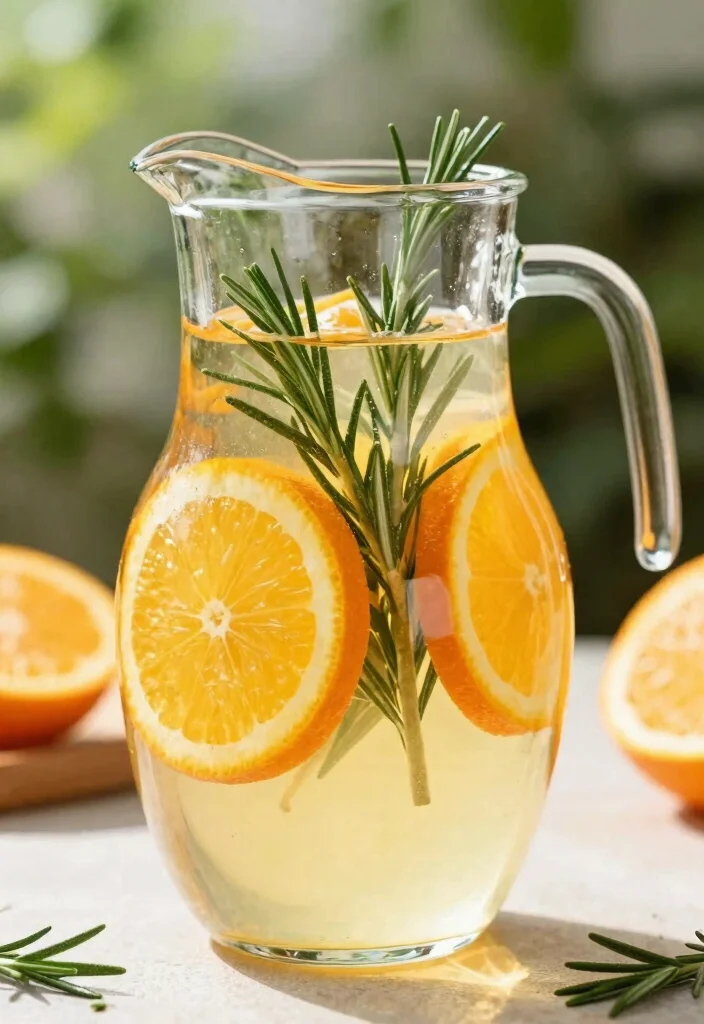 17 Detox Water Recipes That Support Fat Burning and a Leaner Lifestyle - 4. Orange & Rosemary Infusion 1