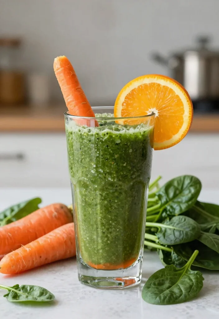17 Green Detox Smoothie Recipes for Morning Energy and Gentle Body Cleanse - 16. Carrot Green Detox Smoothie 1