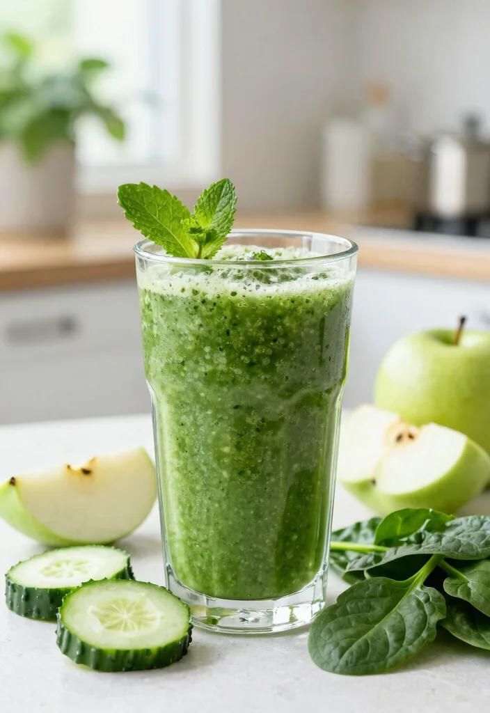 17 Green Detox Smoothie Recipes for Morning Energy and Gentle Body Cleanse - 2. Minty Green Detox Smoothie 1