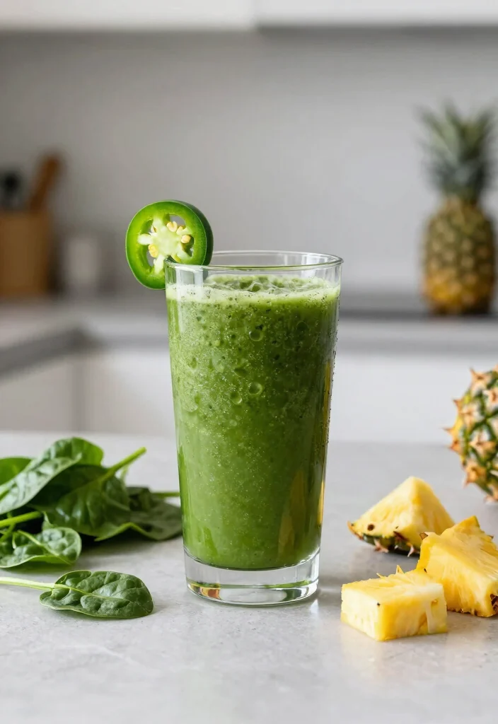 17 Green Detox Smoothie Recipes for Morning Energy and Gentle Body Cleanse - 9. Spicy Green Detox Smoothie 1