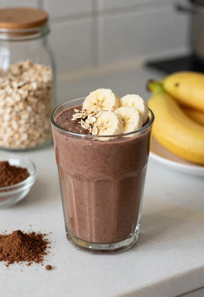 17 Healthy Chocolate Smoothie Recipes Without Guilt - 11. Chocolate Oatmeal Smoothie 1