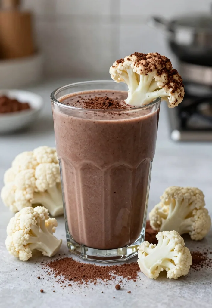 17 Healthy Chocolate Smoothie Recipes Without Guilt - 16. Chocolate Cauliflower Smoothie 1