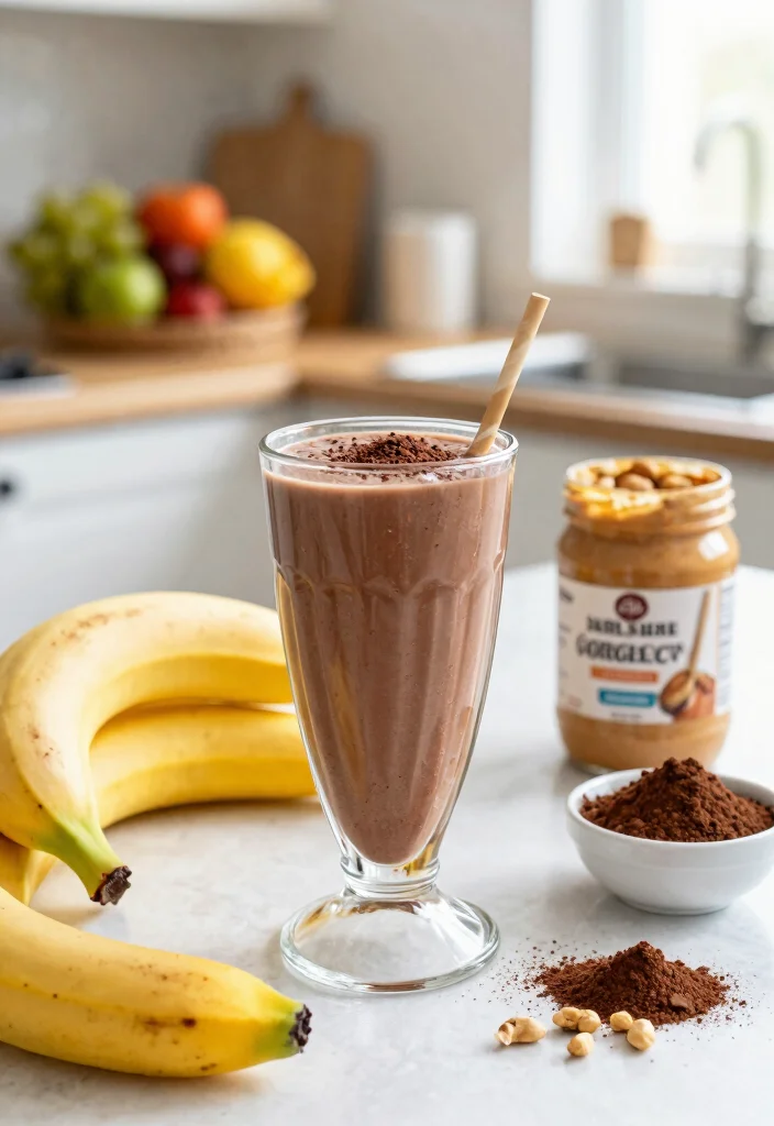 17 Healthy Chocolate Smoothie Recipes Without Guilt - 3. Peanut Butter Chocolate Smoothie 1