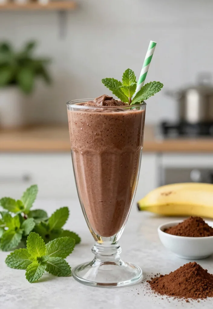 17 Healthy Chocolate Smoothie Recipes Without Guilt - 5. Mint Chocolate Smoothie 1