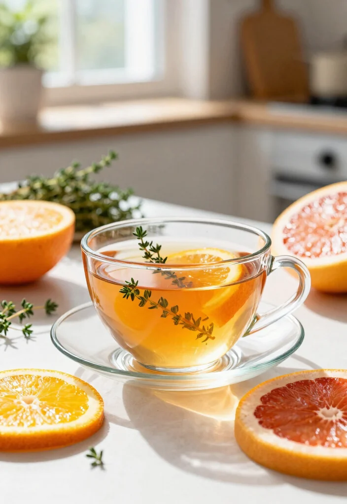 17 Lung Detox Tea Recipes with Herbs That Support Breathing and Daily Wellness - 4. Thyme Citrus Immunity Tea 1