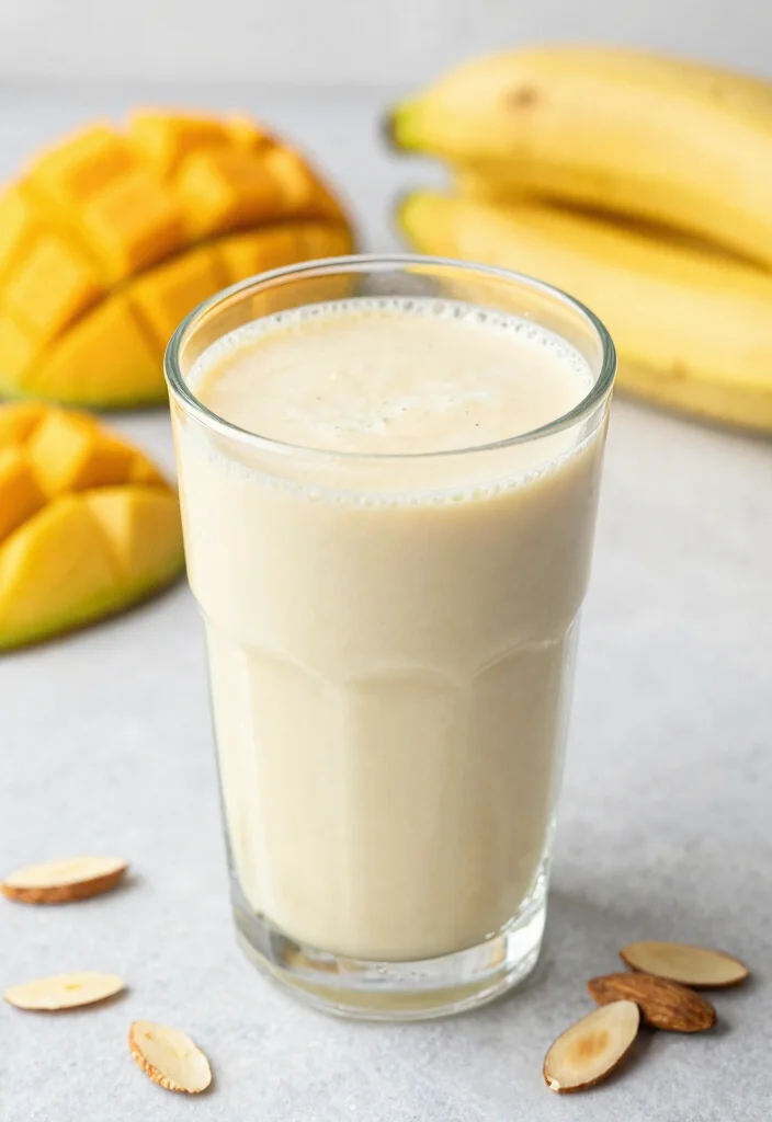 17 Mango Banana Smoothie Recipes Naturally Creamy - 11. Mango Banana Almond Milk Smoothie 1