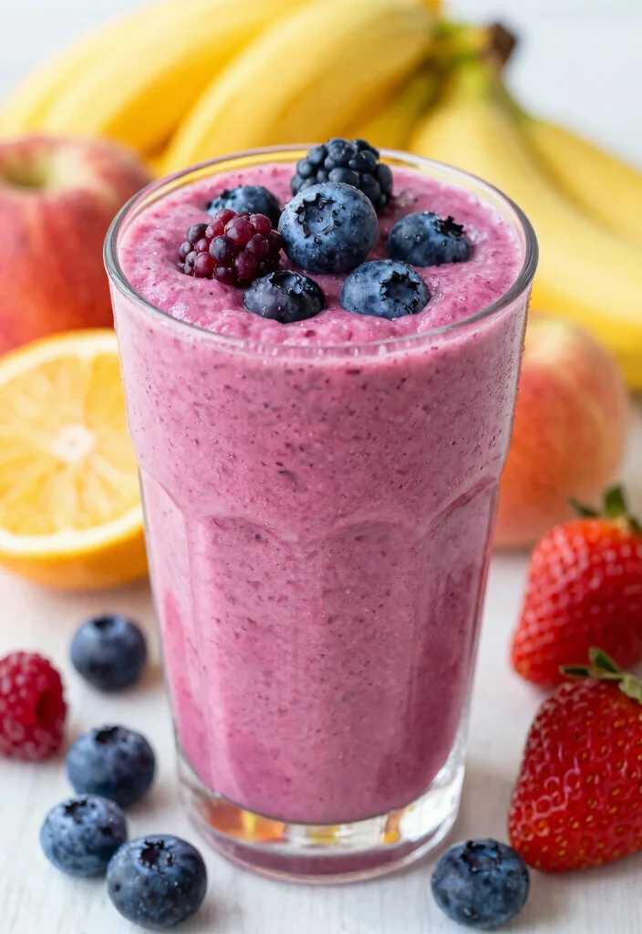 17 Mango Banana Smoothie Recipes Naturally Creamy - 16. Mango Banana Berry Smoothie 1