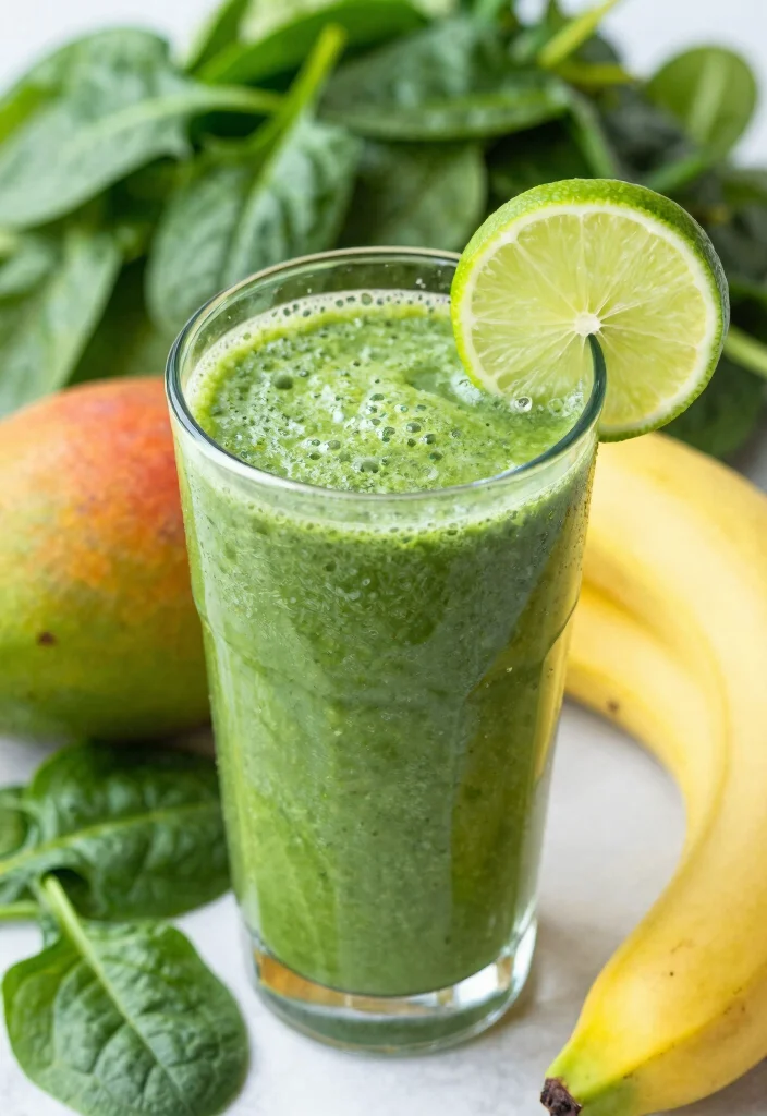17 Mango Banana Smoothie Recipes Naturally Creamy - 3. Mango Banana Green Smoothie 1