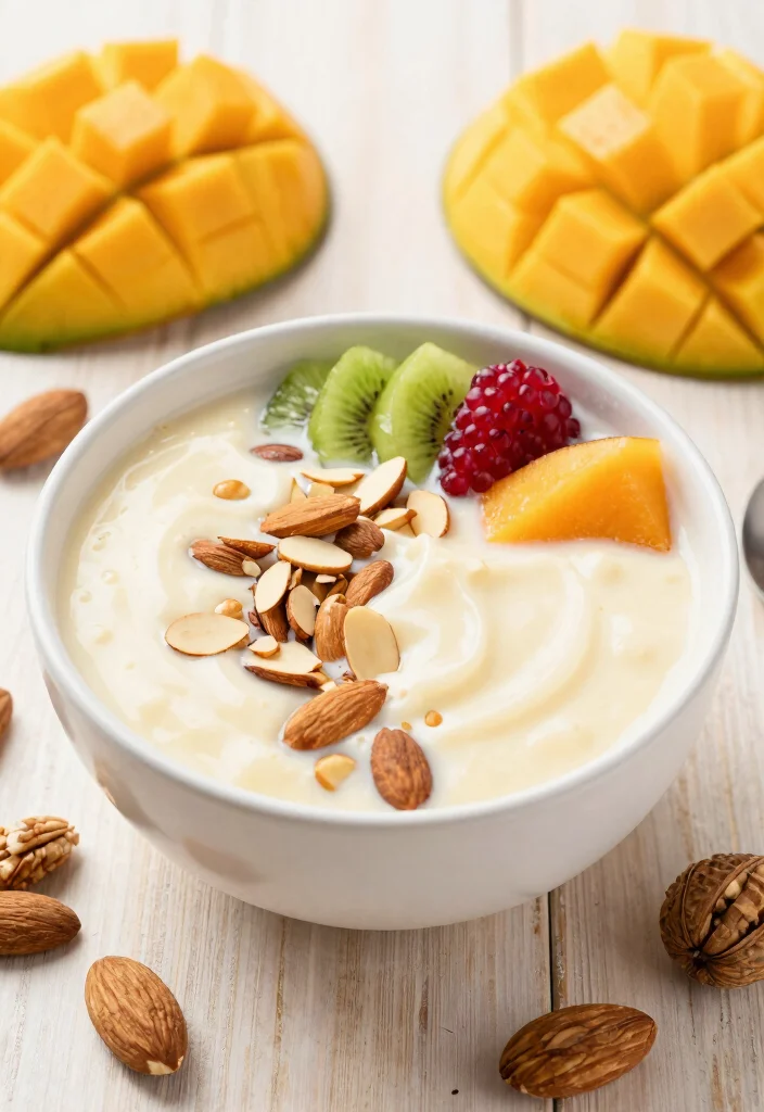 17 Mango Smoothie Bowl Recipes Naturally Creamy - 11. Mango Almond Milk Bowl 1