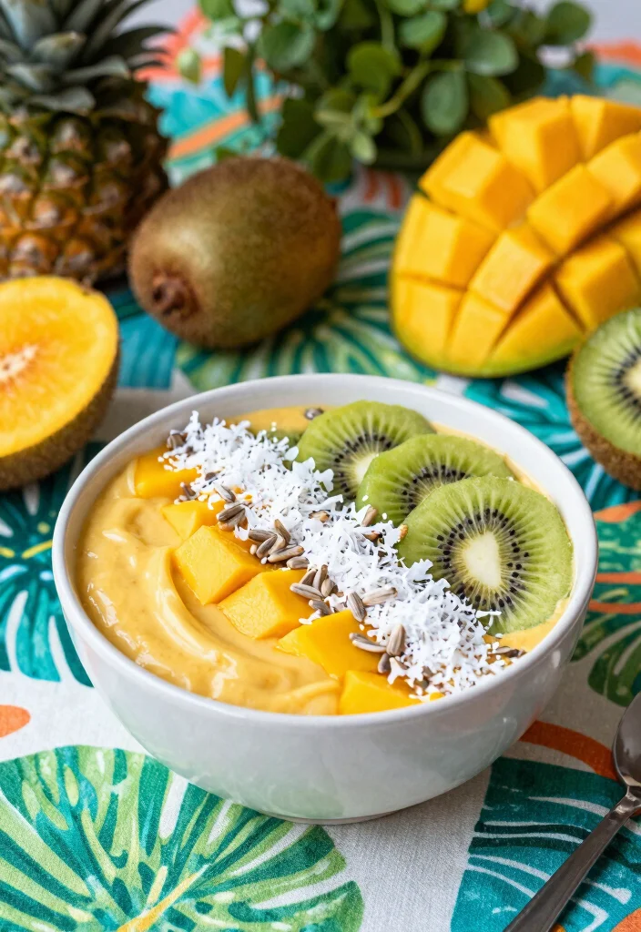 17 Mango Smoothie Bowl Recipes Naturally Creamy - 6. Tropical Vegan Mango Bowl 1