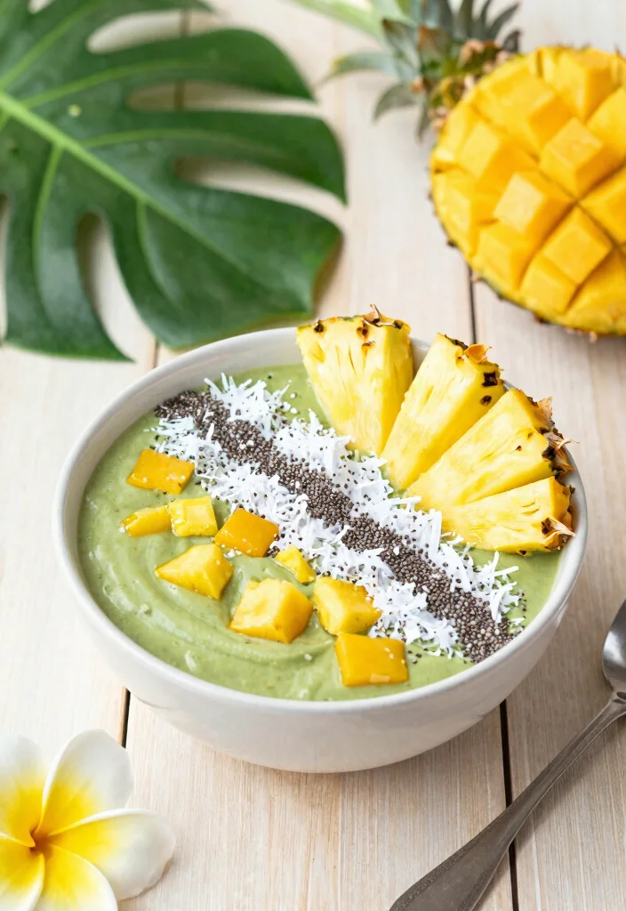 17 Matcha Smoothie Bowl Recipes with Antioxidants - 2. Tropical Matcha Delight 1