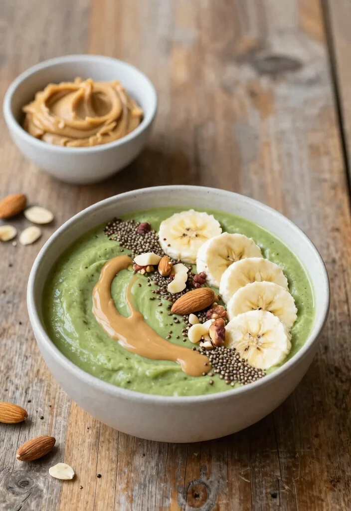 17 Matcha Smoothie Bowl Recipes with Antioxidants - 4. Nutty Matcha Power Bowl 1