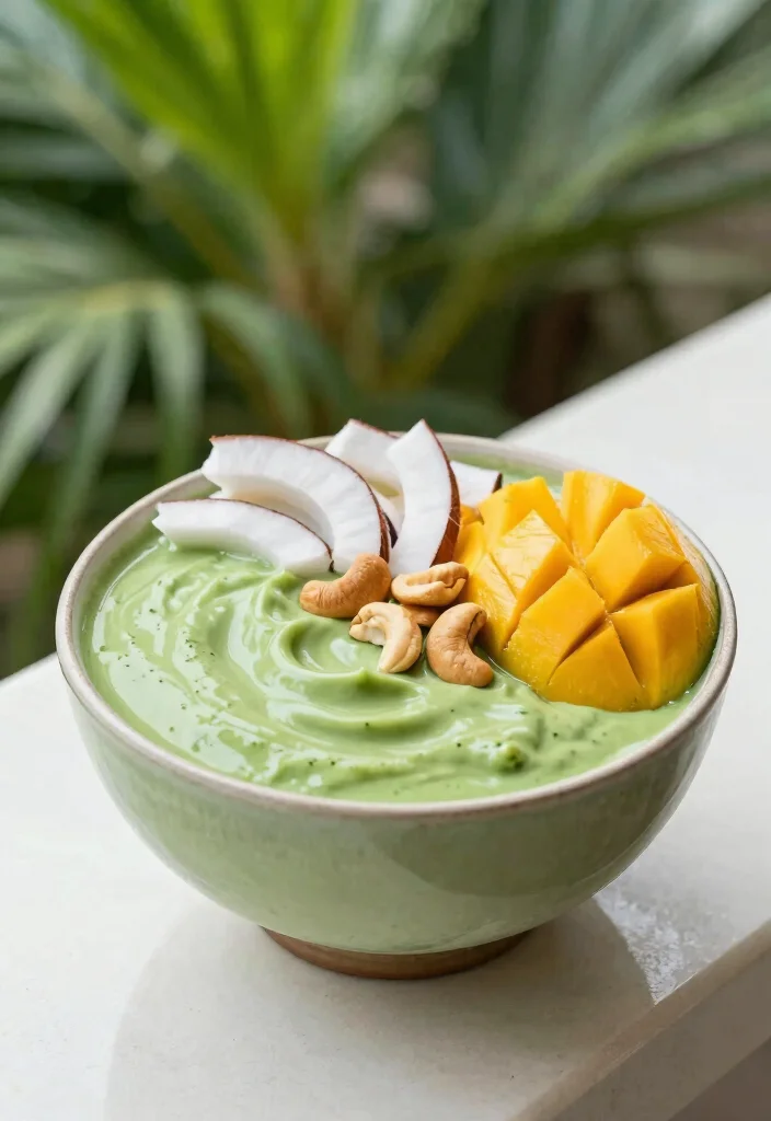 17 Matcha Smoothie Bowl Recipes with Antioxidants - 8. Matcha Coconut Bowl 1