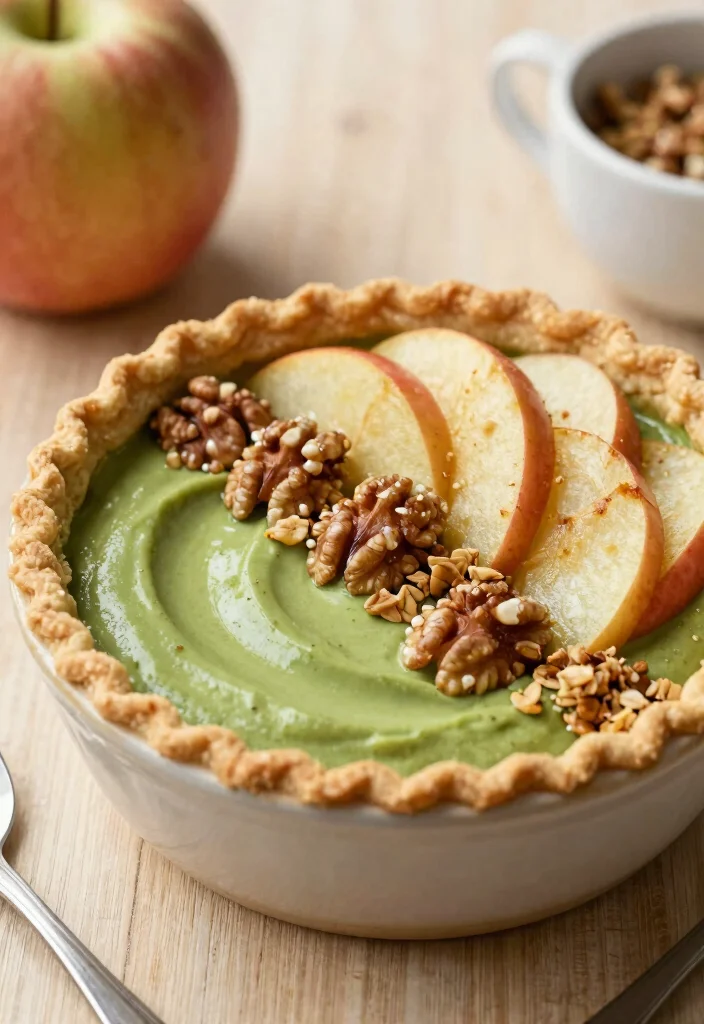 17 Matcha Smoothie Bowl Recipes with Antioxidants - 9. Matcha Apple Pie Bowl 1