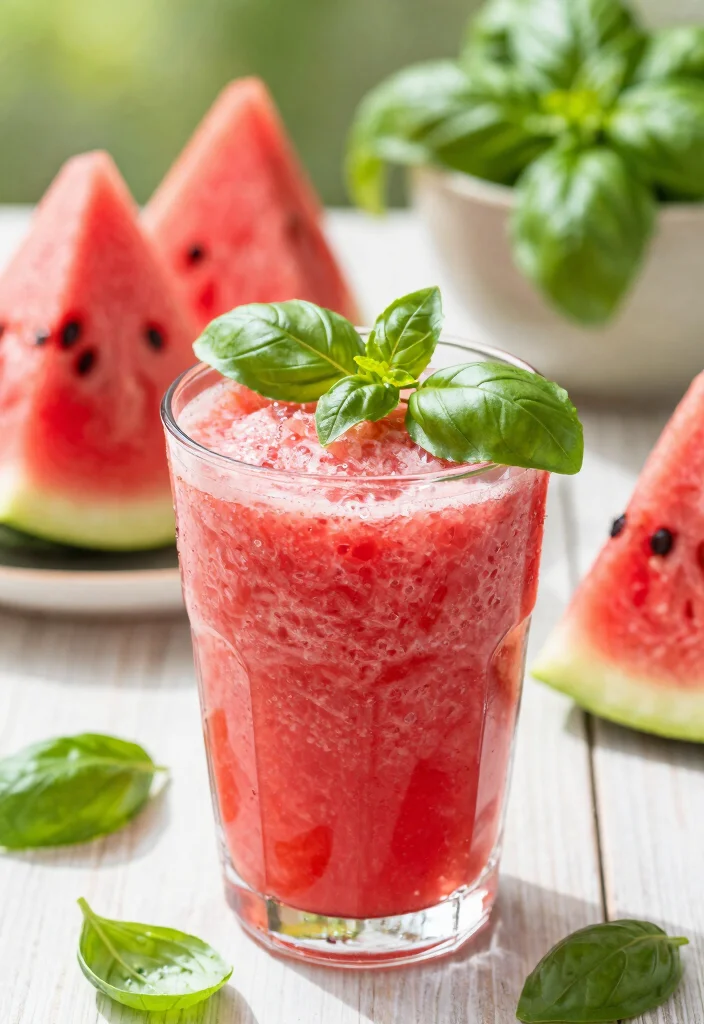 17 Metal Detox Cleanse Drink Recipes with Greens, Fruits, and Herbal Support - 13. Watermelon Basil Detox Smoothie 1