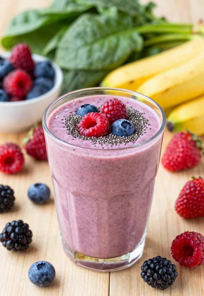 17 Metal Detox Cleanse Drink Recipes with Greens, Fruits, and Herbal Support - 3. Berry Spinach Detox Smoothie 1