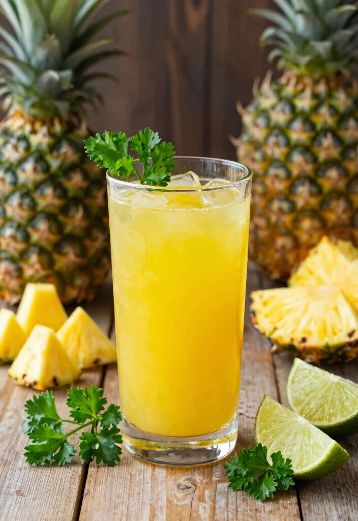 17 Metal Detox Cleanse Drink Recipes with Greens, Fruits, and Herbal Support - 4. Pineapple Parsley Detox Juice 1