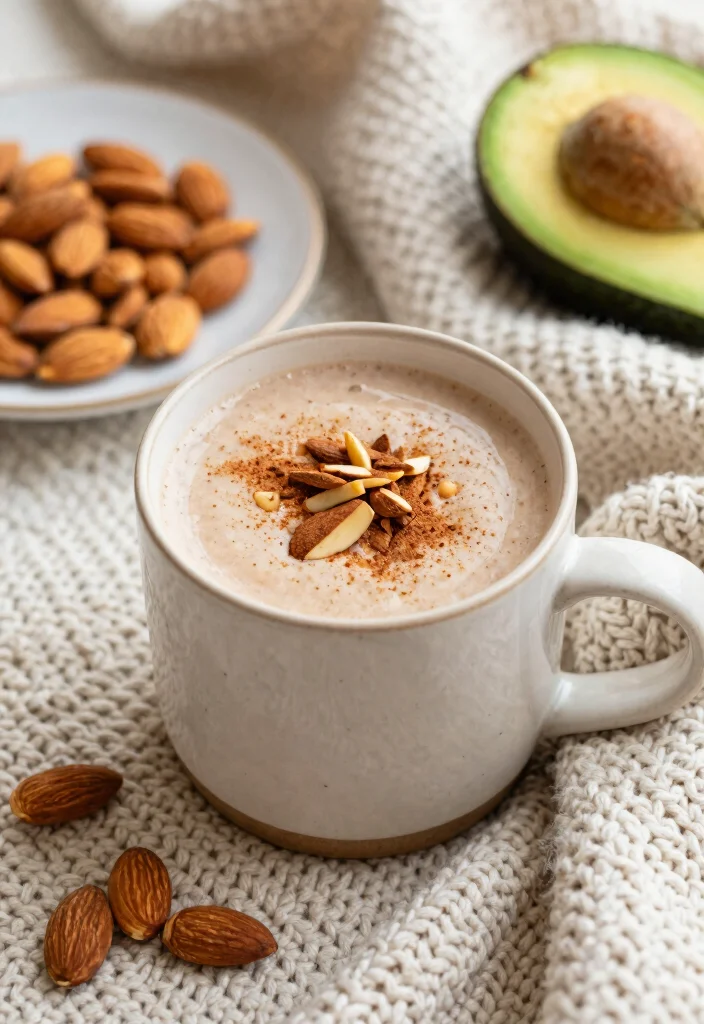 17 Smoothie with Avocado Recipes for Healthy Fats - 10. Spiced Avocado Almond Smoothie 1