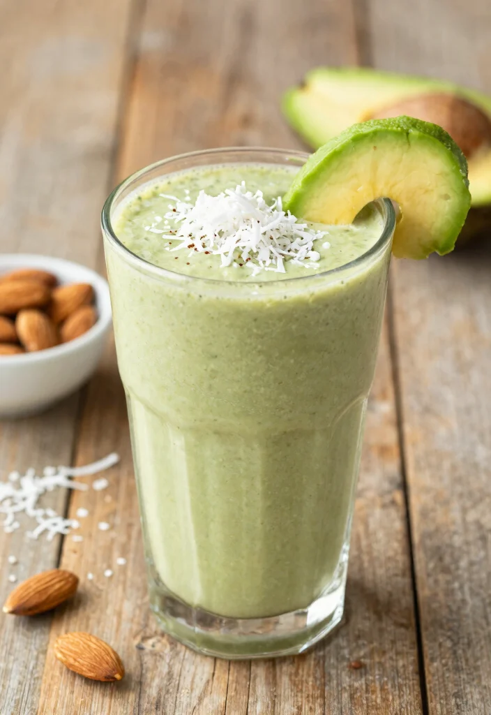 17 Smoothie with Avocado Recipes for Healthy Fats - 13. Avocado Almond Joy Smoothie 1