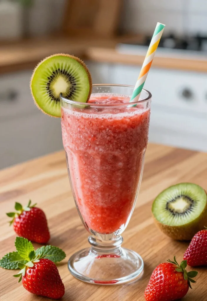 17 Strawberry Kiwi Smoothie Recipes High in Vitamin C - 1. Classic Strawberry Kiwi Smoothie 1