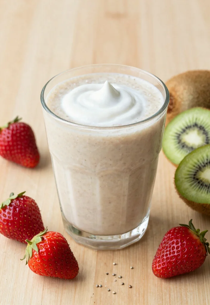 17 Strawberry Kiwi Smoothie Recipes High in Vitamin C - 11. Strawberry Kiwi Vegan Smoothie 1