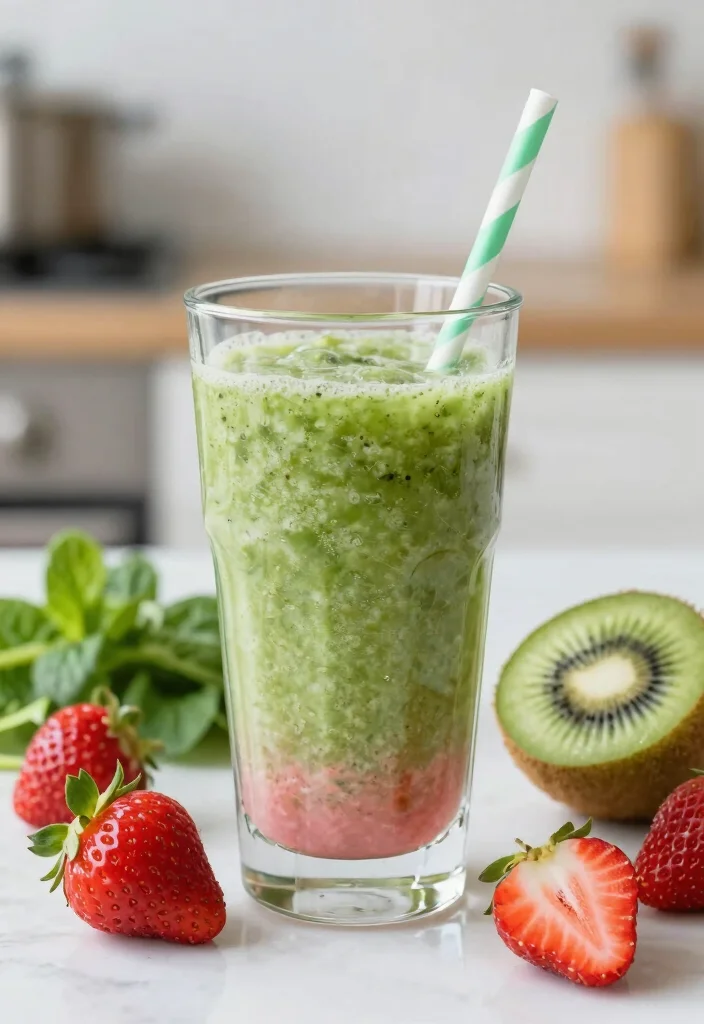 17 Strawberry Kiwi Smoothie Recipes High in Vitamin C - 14. Strawberry Kiwi Detox Smoothie 1
