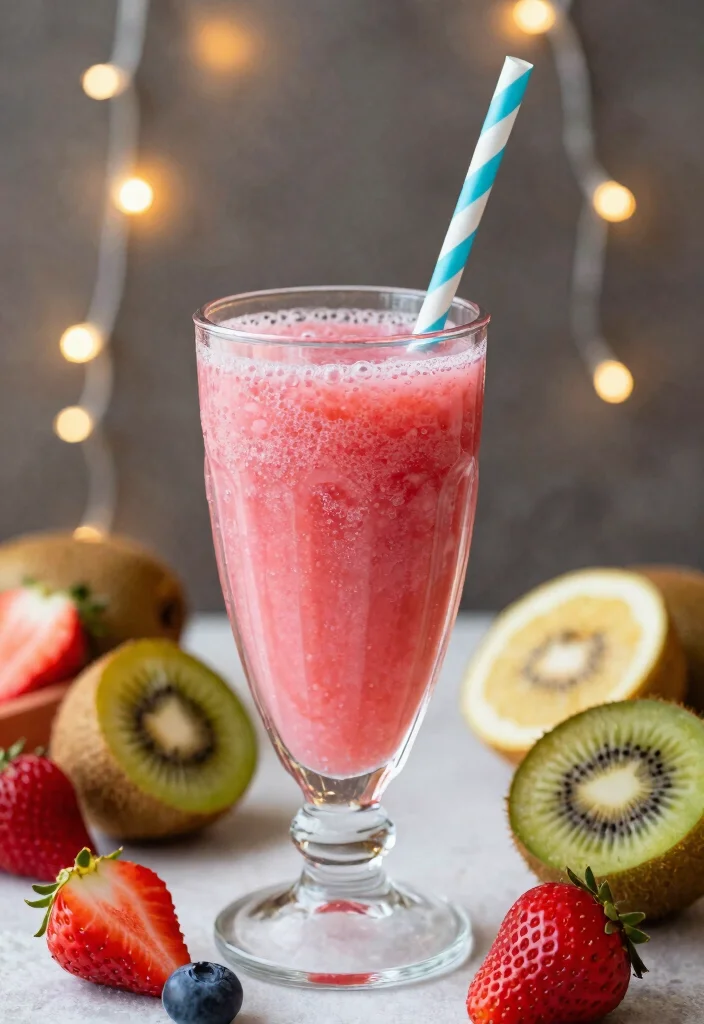 17 Strawberry Kiwi Smoothie Recipes High in Vitamin C - 15. Strawberry Kiwi Sparkling Smoothie 1