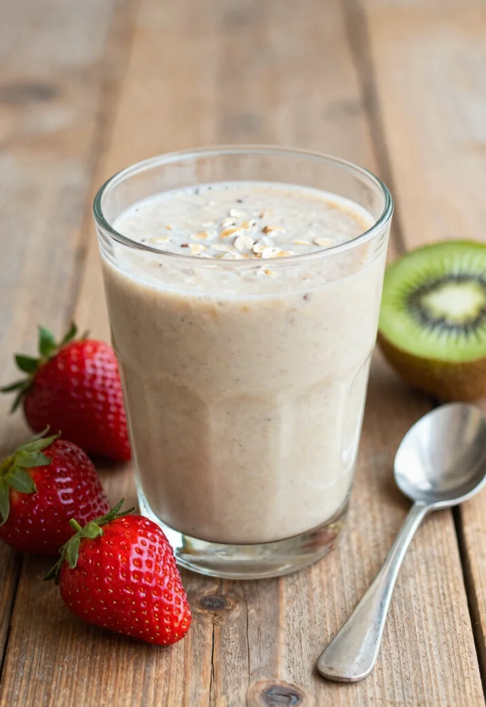 17 Strawberry Kiwi Smoothie Recipes High in Vitamin C - 7. Strawberry Kiwi Oat Smoothie 1