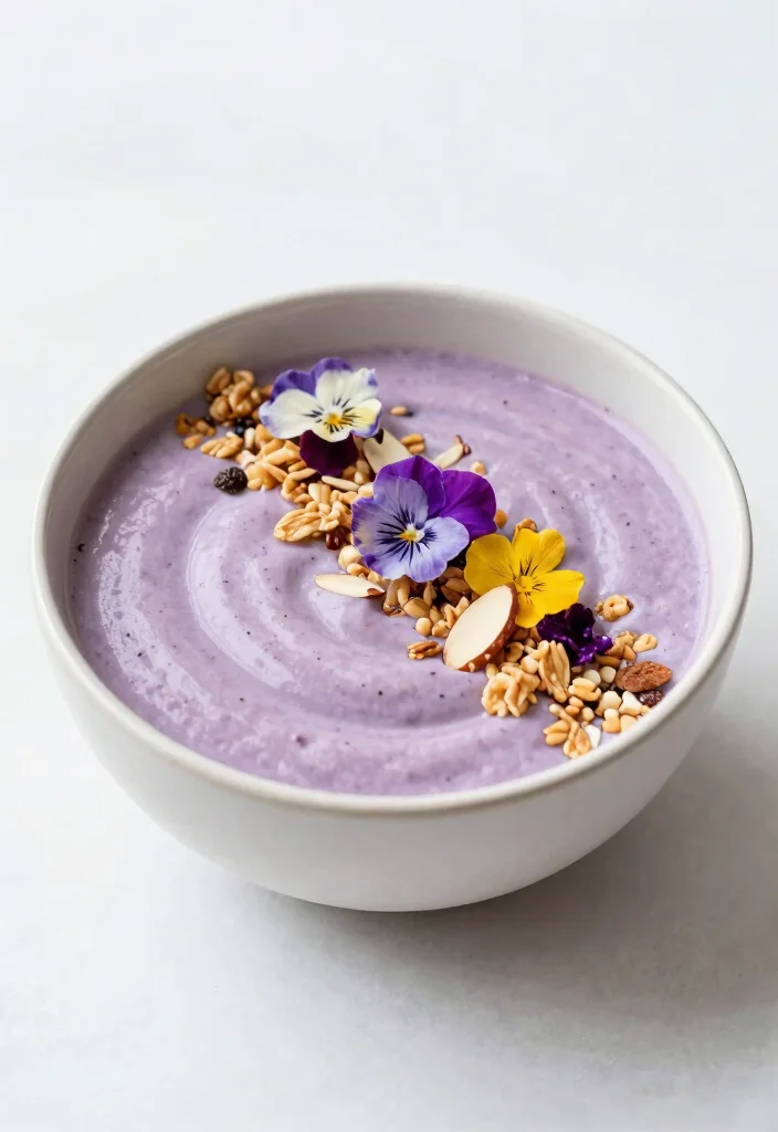 17 Thick Smoothie Bowl Recipes Extra Creamy - 14. Lavender Vanilla Smoothie Bowl 1
