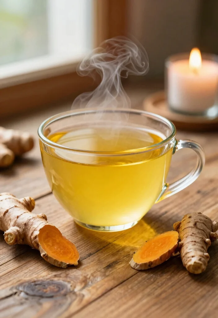 18 Colon Detox Cleanse Drink Recipes That Support Digestion and Bloating Relief - 16. Detoxifying Ginger Turmeric Tea 1