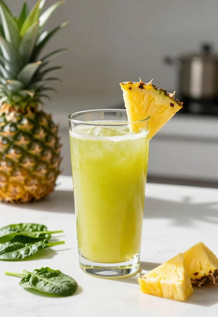 18 Detox Green Juice Recipes Packed with Leafy Greens and Fresh Vegetables - 2. Spinach and Pineapple Cleanser 1