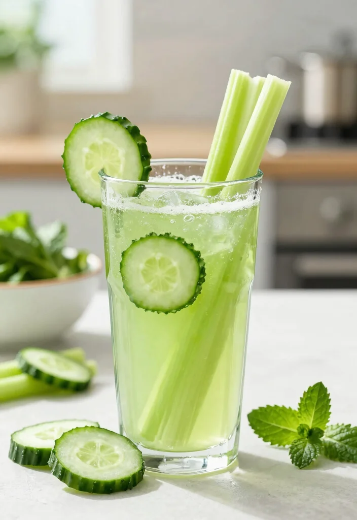 18 Detox Green Juice Recipes Packed with Leafy Greens and Fresh Vegetables - 3. Cucumber and Celery Refresh 1