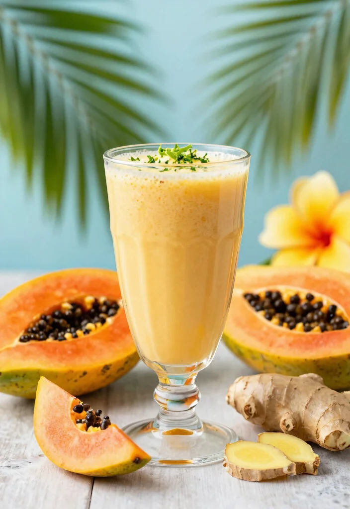 18 Detox Juice Recipes That Support Fat Flush and Digestive Balance - 7. Papaya Ginger Juice 1