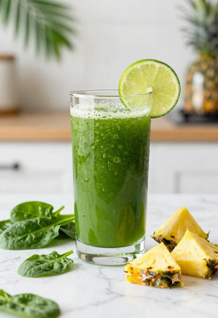 18 Detox Juice Recipes That Support Fat Flush and Digestive Balance - 9. Tropical Green Detox Juice 1