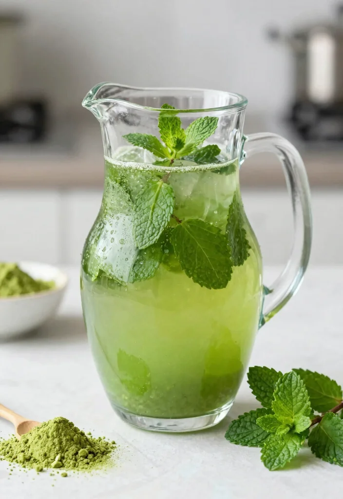 18 Detox Water Recipes That Support Belly Fat Loss and a Flatter-Looking Tummy - 12. Matcha Mint Refresher 1