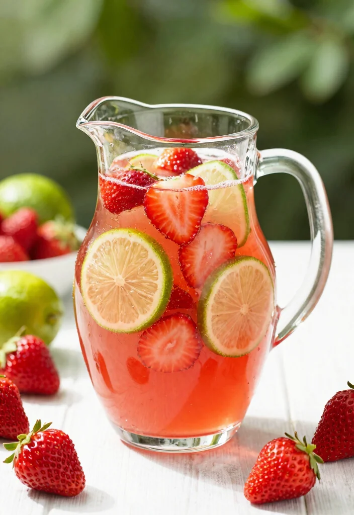 18 Detox Water Recipes That Support Belly Fat Loss and a Flatter-Looking Tummy - 15. Strawberry Lime Cooler 1