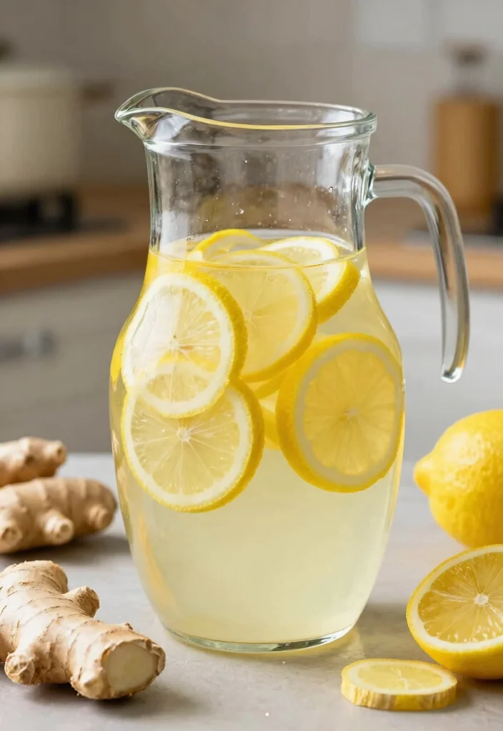 18 Detox Water Recipes That Support Belly Fat Loss and a Flatter-Looking Tummy - 4. Ginger Lemon Detox 1