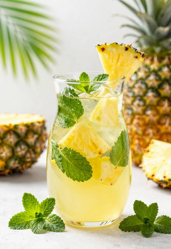 18 Detox Water Recipes That Support Belly Fat Loss and a Flatter-Looking Tummy - 6. Tropical Pineapple Mint 1