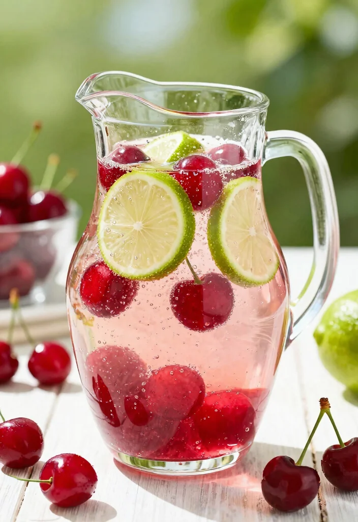 18 Detox Water Recipes That Support Belly Fat Loss and a Flatter-Looking Tummy - 9. Cherry Lime Sparkler 1