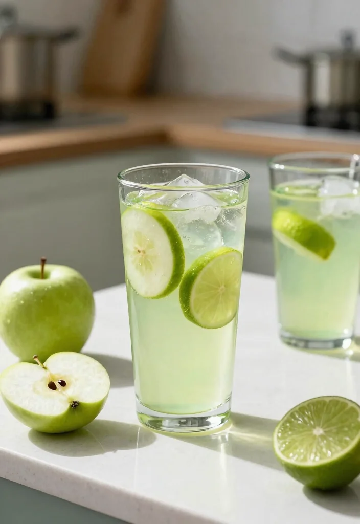 18 Detox Water Recipes for Brightening Skin and Even-Looking Complexion - 13. Green Apple & Lime Twist 1