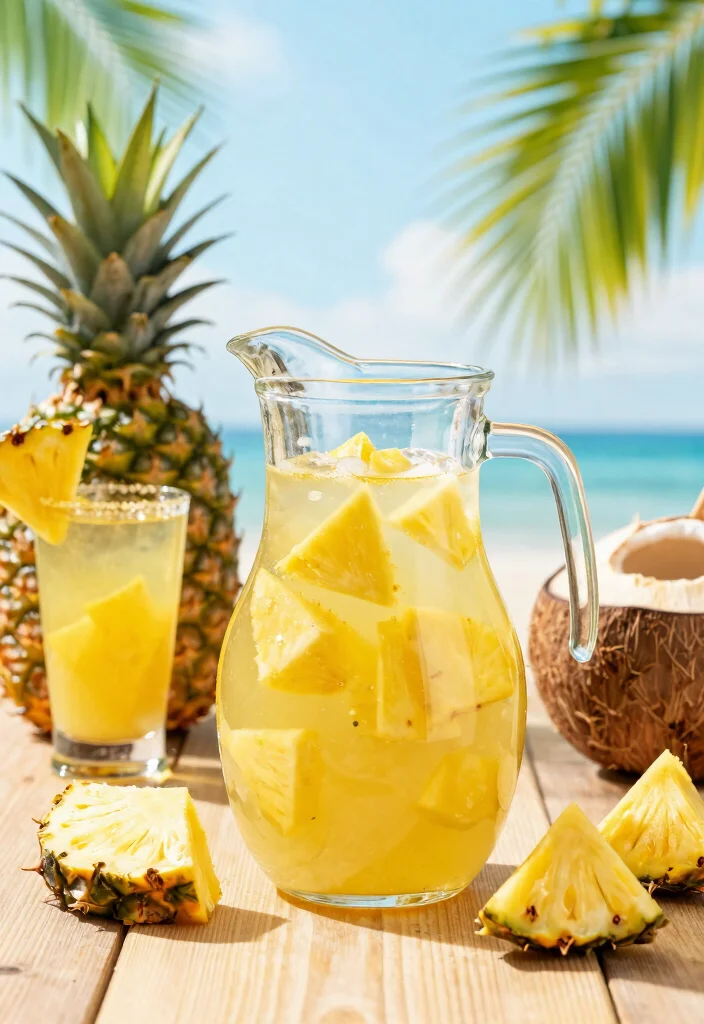 18 Detox Water Recipes for Brightening Skin and Even-Looking Complexion - 4. Tropical Pineapple & Coconut Water 1