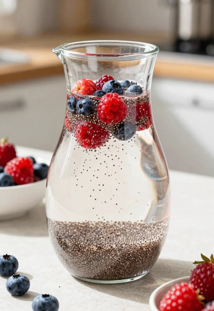 18 Detox Water Recipes for Clear Skin Using Fruits, Herbs, and Daily Hydration - 12. Chia Seed Berry Water 1