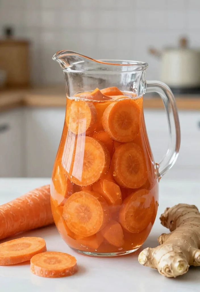 18 Detox Water Recipes for Clear Skin Using Fruits, Herbs, and Daily Hydration - 14. Carrot Ginger Zest 1